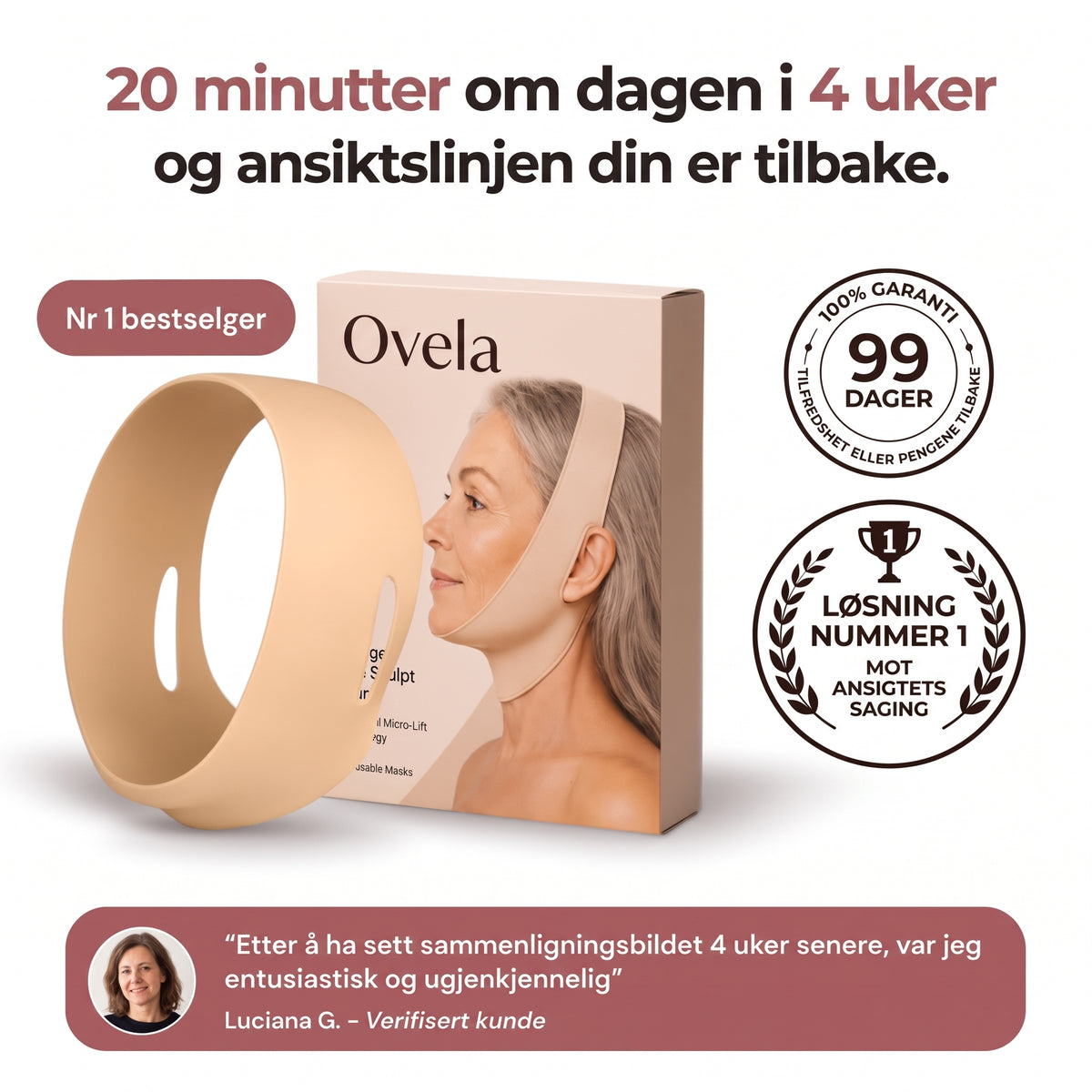 kompresjonsenhet med frigjøring av 300 dalton kollagen